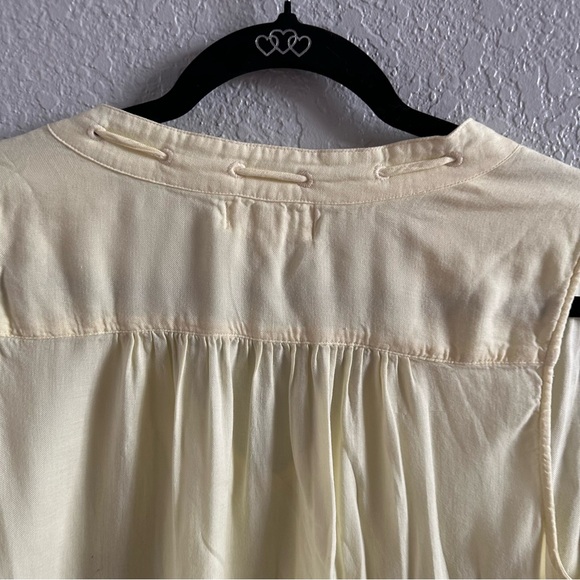 Cloth & Stone Yellow Sleeveless Drawstring Blouse Size L - Picture 6 of 10